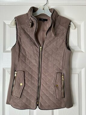 Quilted Tan Vest for Women
